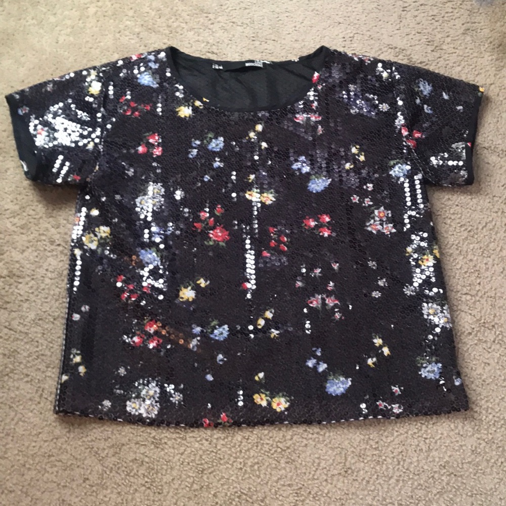 🌸NEW🌸 Love Moschino Vintage Rare Flower Sequin Top